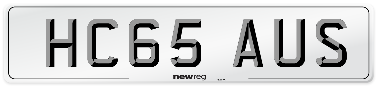 HC65 AUS Number Plate from New Reg